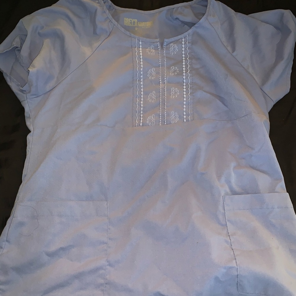 Greys anatomy blue scrub top